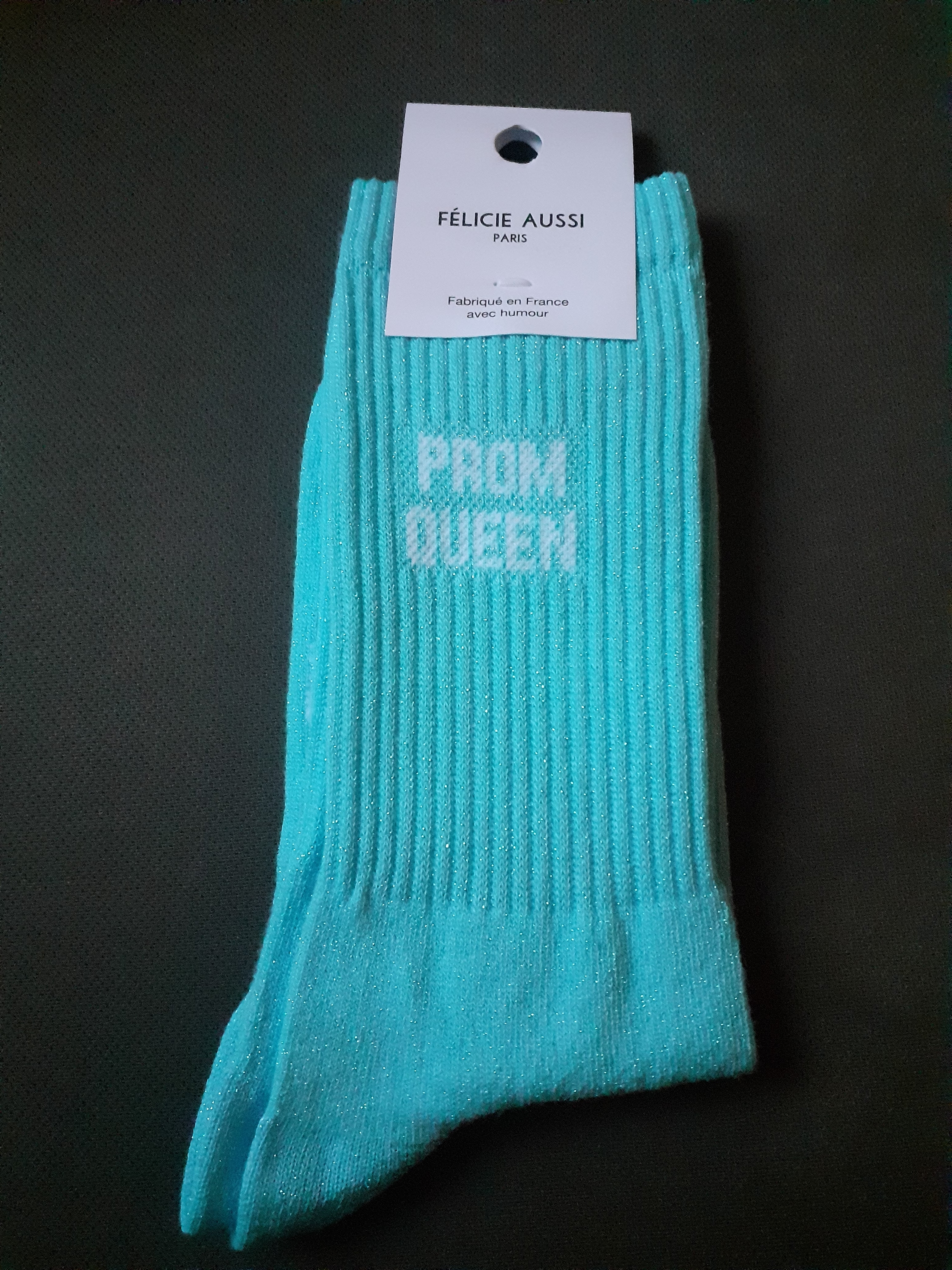 Sequin Socks - PROM QUEEN - turquoise 36/40