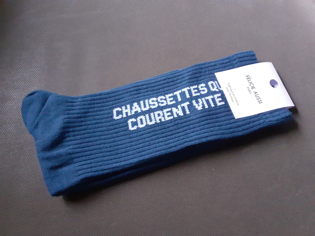 Chaussettes - Courent Vite - bleu de prusse 40/45