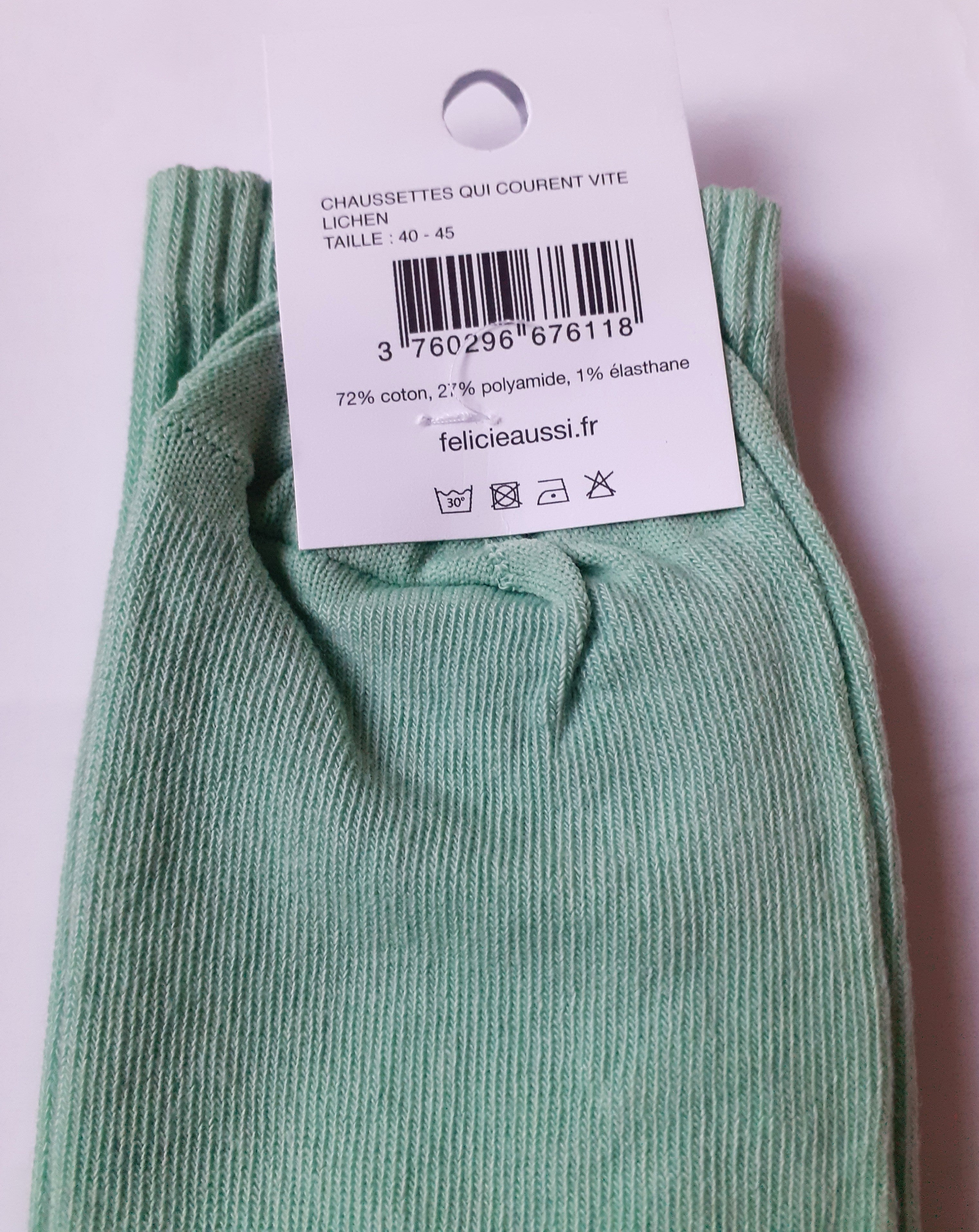Chaussettes - Courent Vite - lichen 40/45