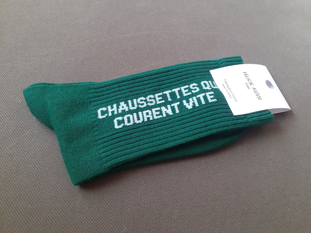 Chaussettes - Courent Vite - vert foncé 36/40
