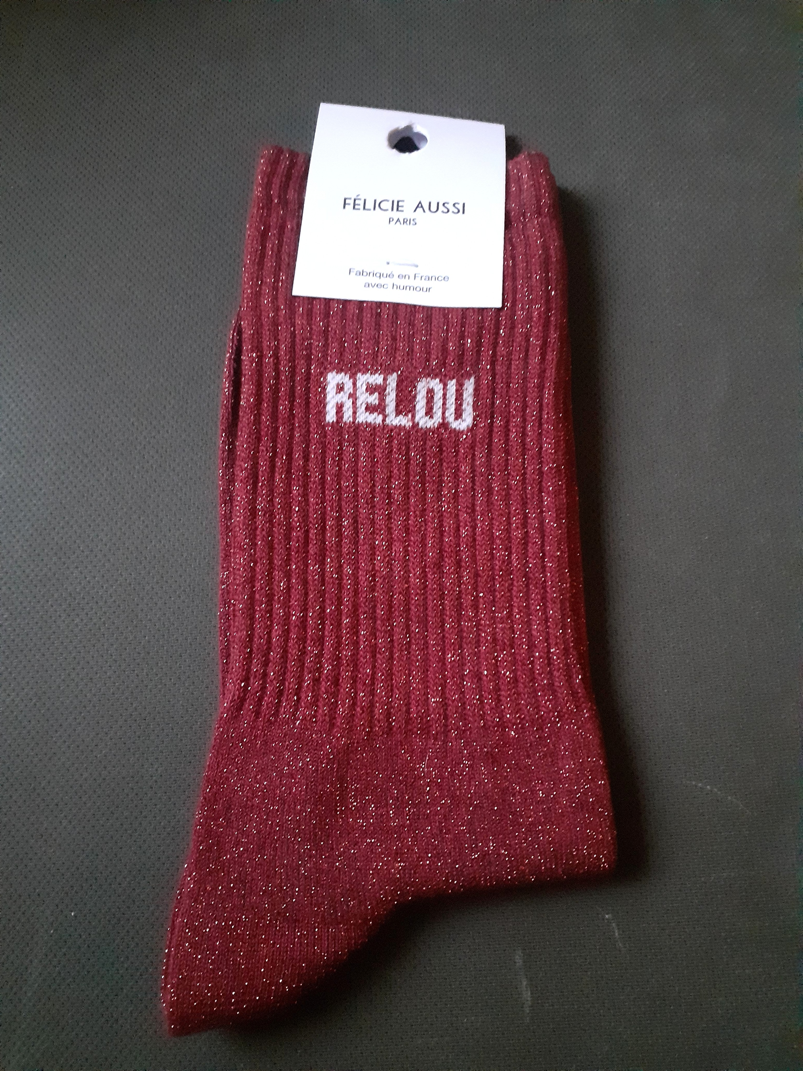 Sequin socks - RELOU - rust 36/40