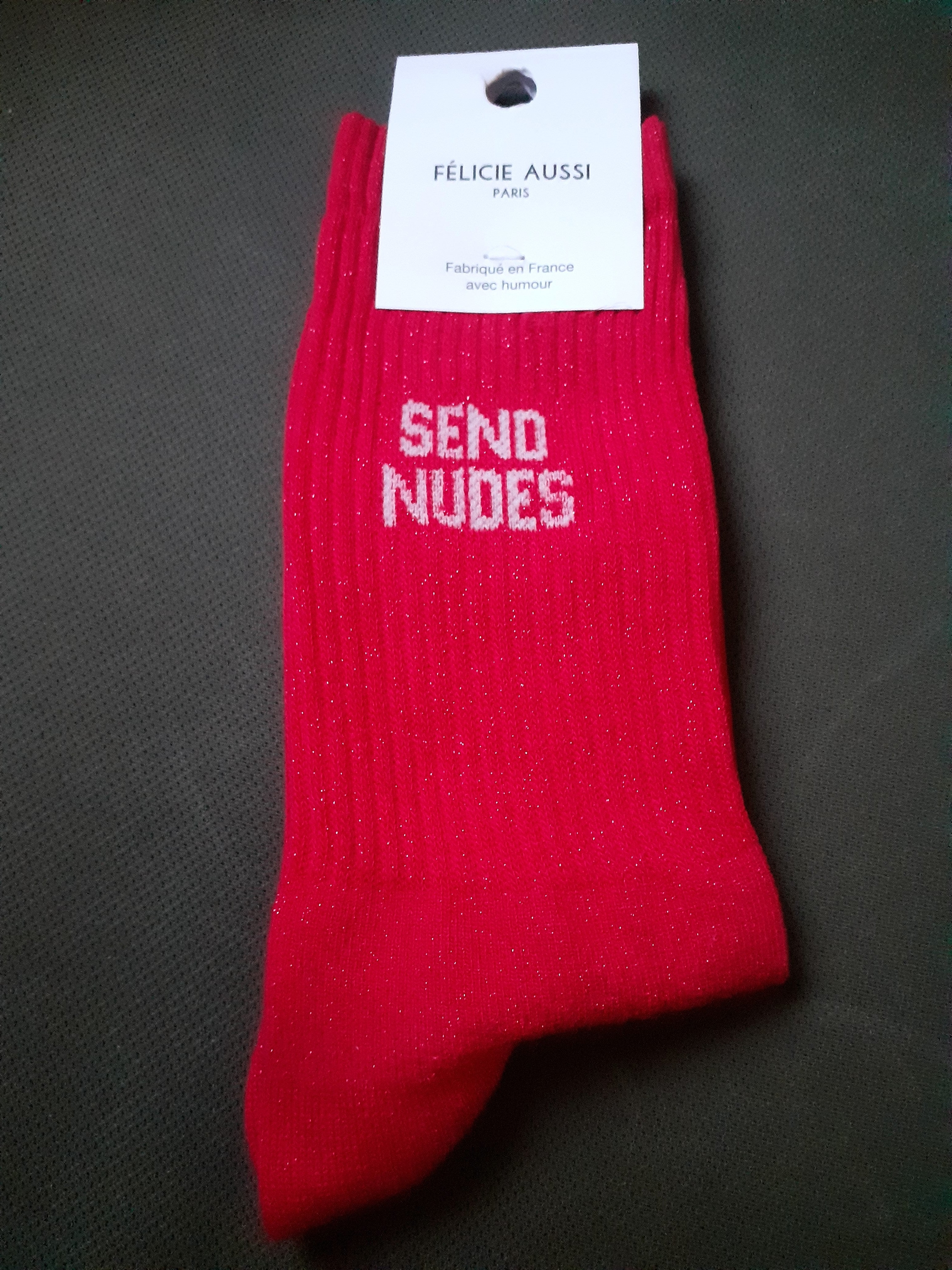 Sparkly socks - SEND NUDES - red 36/40