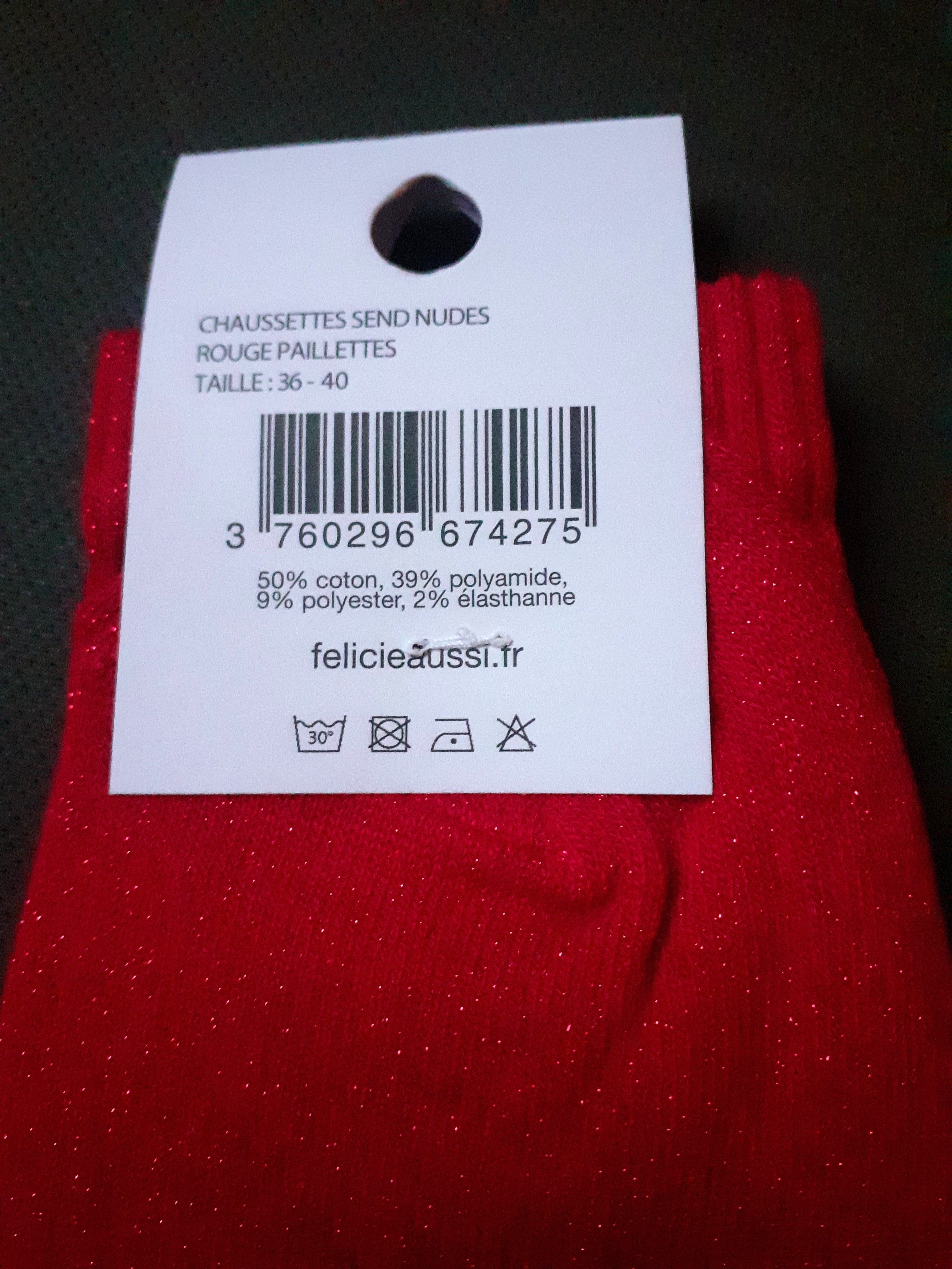 Sparkly socks - SEND NUDES - red 36/40