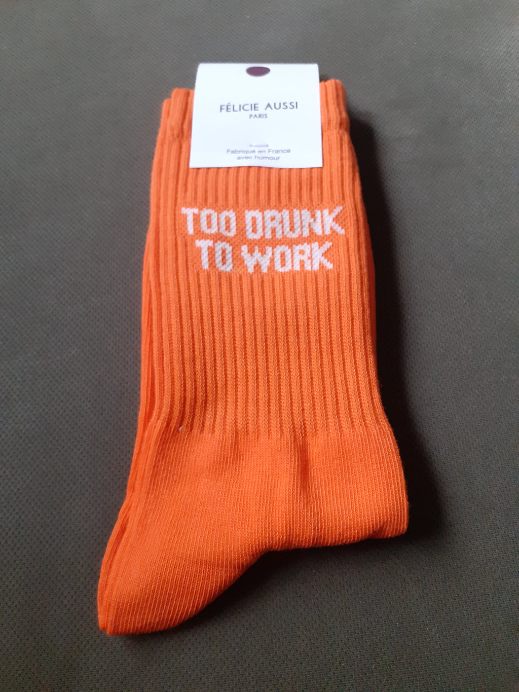 Socks - Too Drunk To Work - orange 36/40