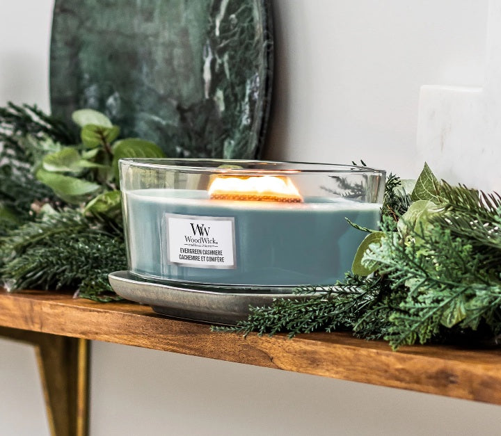 Woodwick Ellipse Evergreen Cashmere (Cashmere & Conifer) 453g