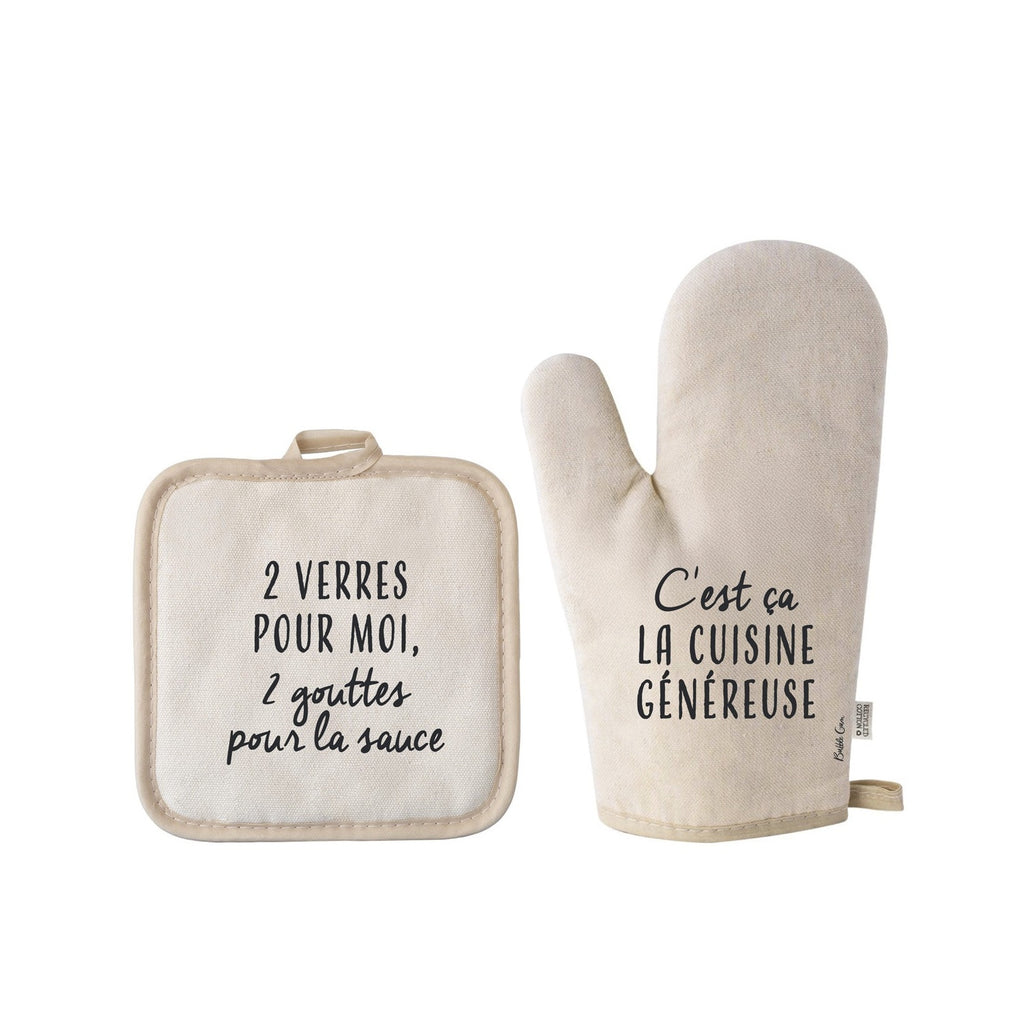 Duo Gant et Manique - 2 verres pour moi, 2 gouttes pour la sauce