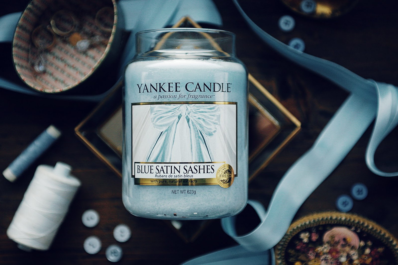Yankee Candle Blue Satin Sashes 623gr - Large Jar