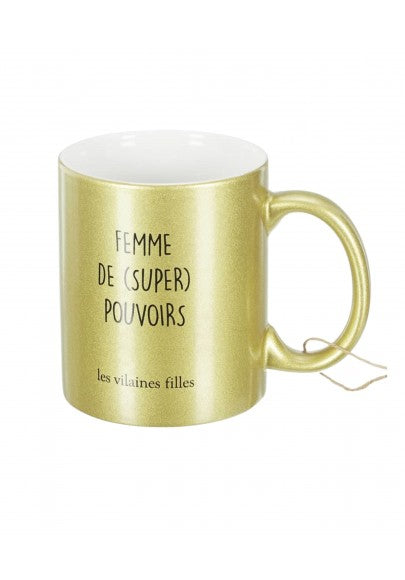 Mug pailleté doré - Femme de Super Pouvoirs