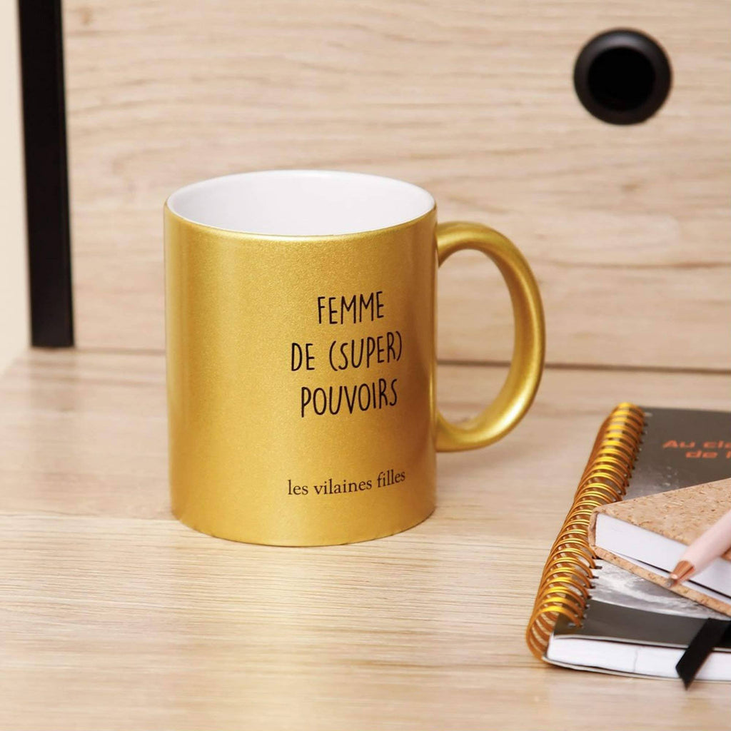 Mug pailleté doré - Femme de Super Pouvoirs