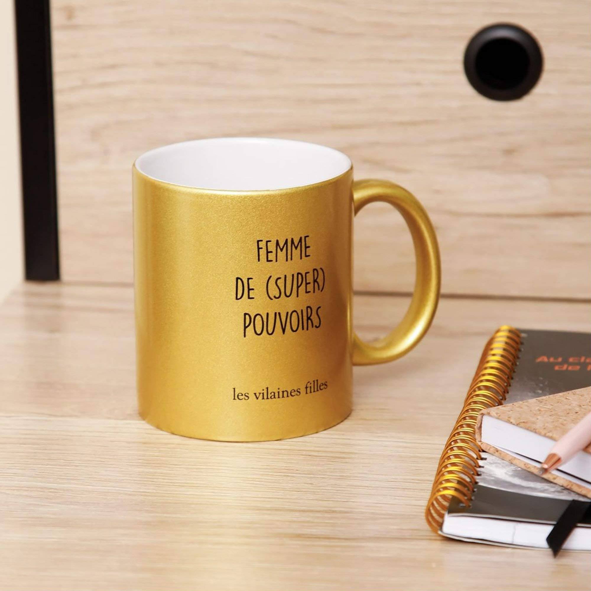 Mug pailleté doré - Femme de Super Pouvoirs