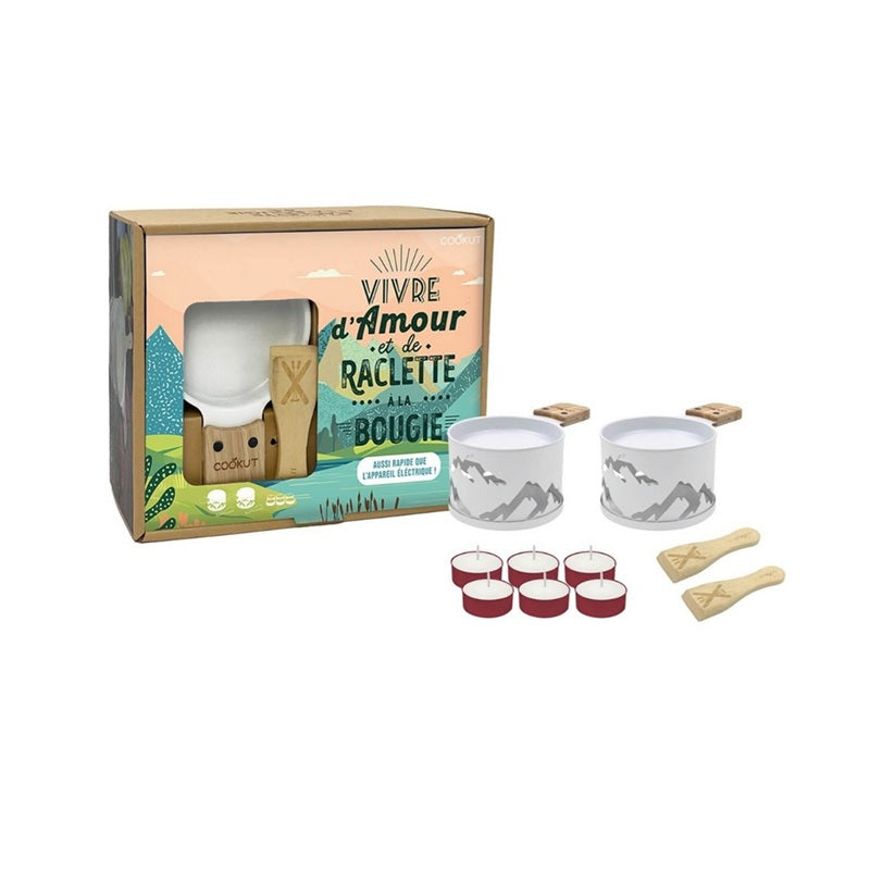 Raclette à la bougie - Coffret Montagne - Blanche (Amour)