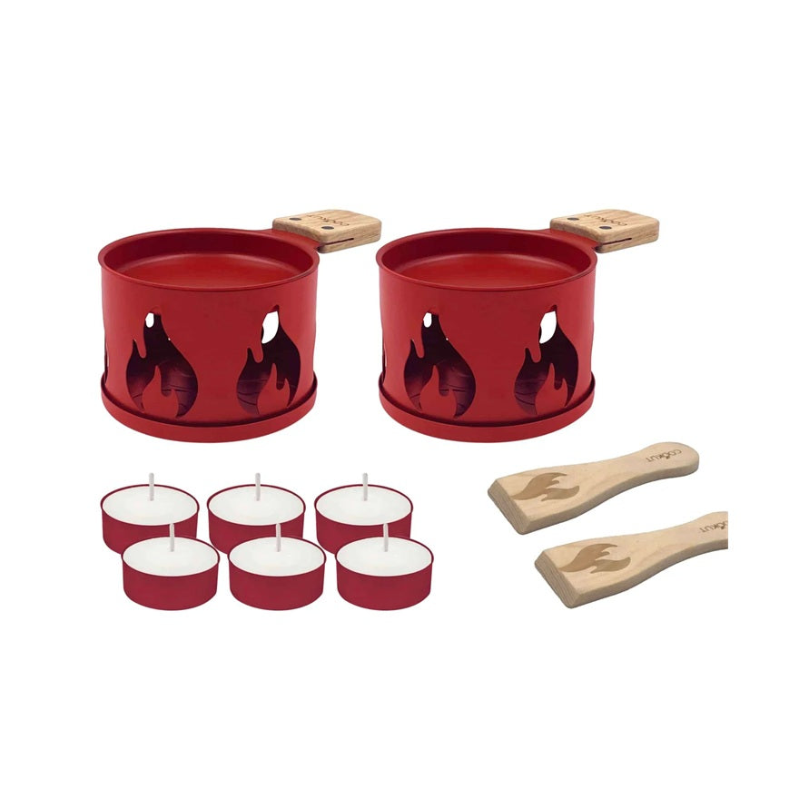 Raclette à la bougie - Coffret Feu - Rouge Bordeaux