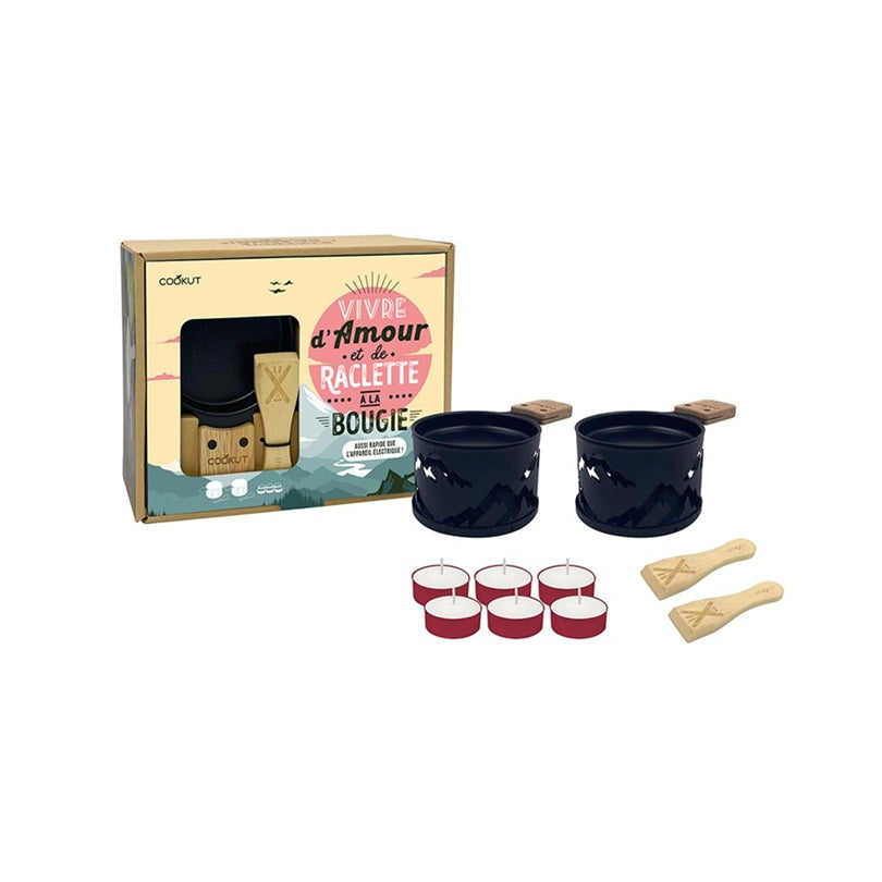 Raclette à la bougie - Coffret Montagne - Noir (Amour)