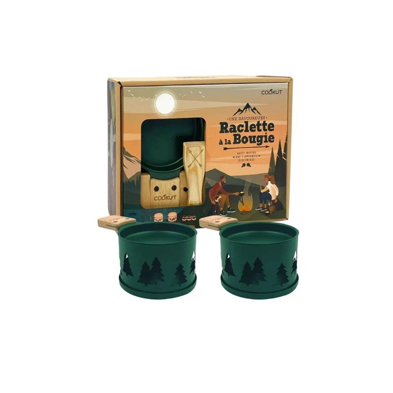 Raclette à la bougie - Coffret Sapins - Vert