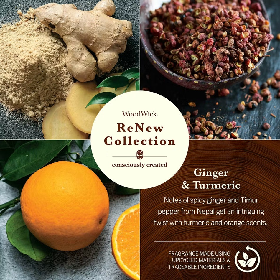 Woodwick Renew Large Ginger & Turmeric 368gr