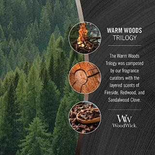 Woodwick Medium Trilogy Warm Woods (Forêt Ensoleillée) 275gr
