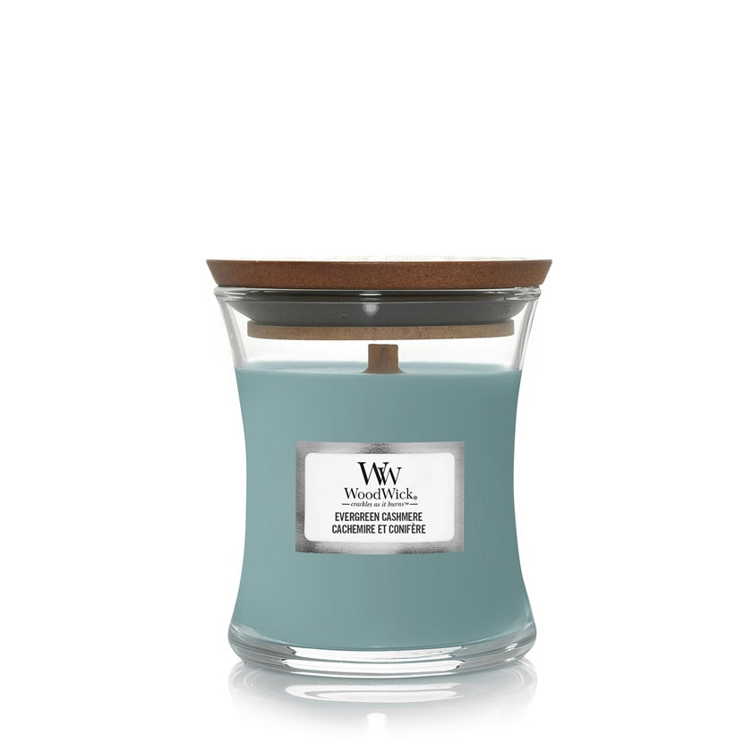 Woodwick Mini Evergreen Cashmere (Cashmere & Conifer) 85g