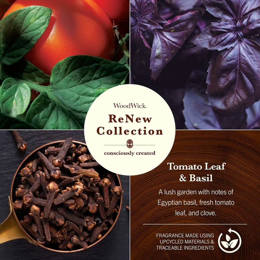 Woodwick Renew Large Tomato Leaf & Basil 368gr