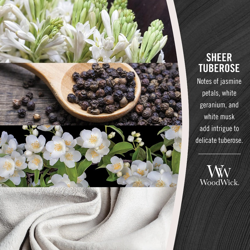 Woodwick Large Sheer Tuberose (White Tuberose) 609g