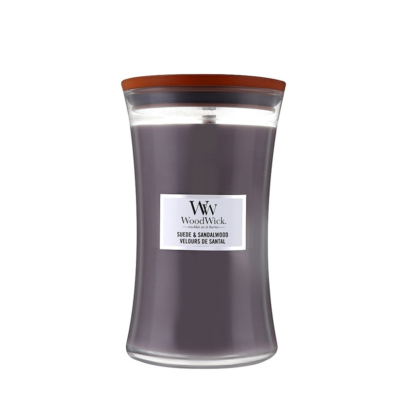 Woodwick Large Suede & Sandalwood (Daim & Bois de Santal) 609gr