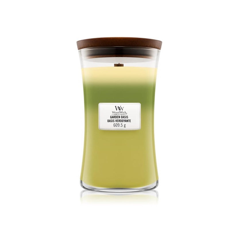 Woodwick Large Trilogy Garden Oasis (Oasis Verdoyante) 609gr