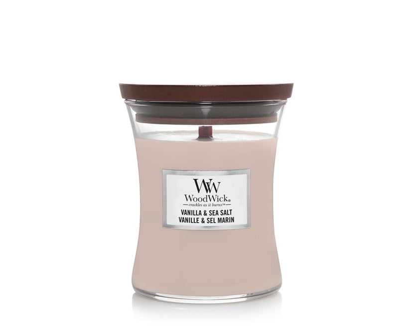 Woodwick Medium Vanilla & Sea Salt (Vanilla & Sea Salt) 275g