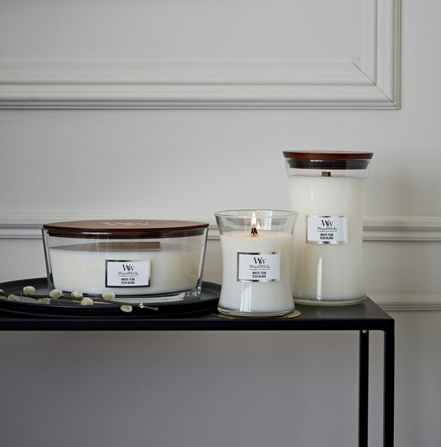 Woodwick Large White Teak (Teak Blanc) 609gr
