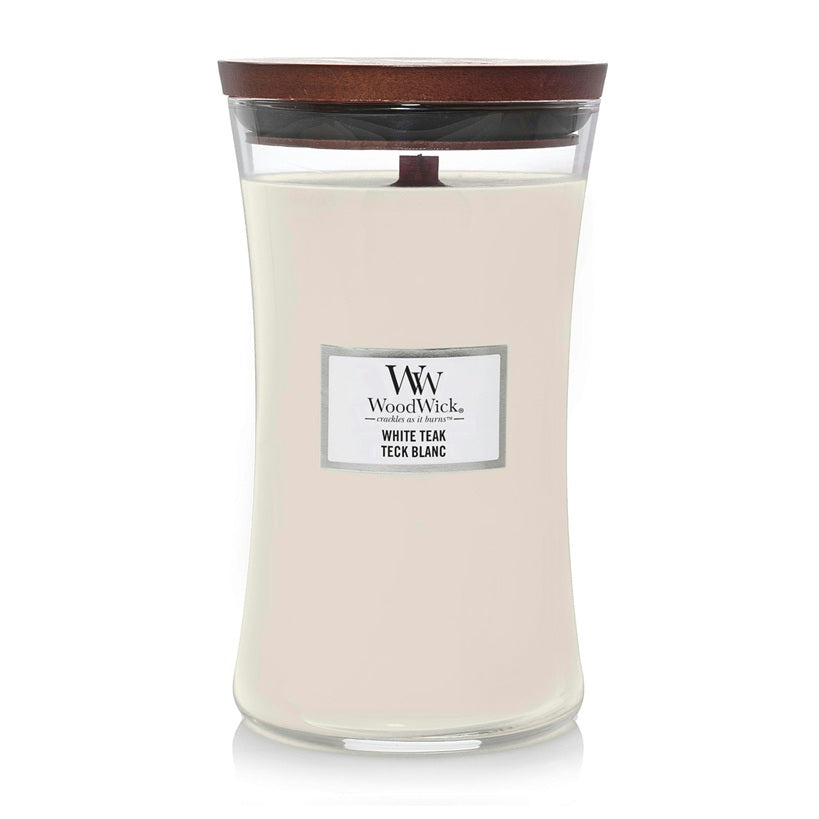 Woodwick Large White Teak (Teak Blanc) 609gr