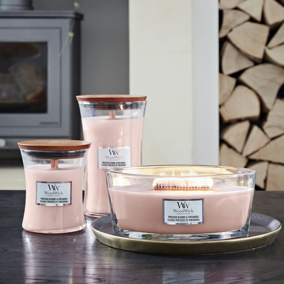 Woodwick Large Pressed Blooms & Patchouli 609g