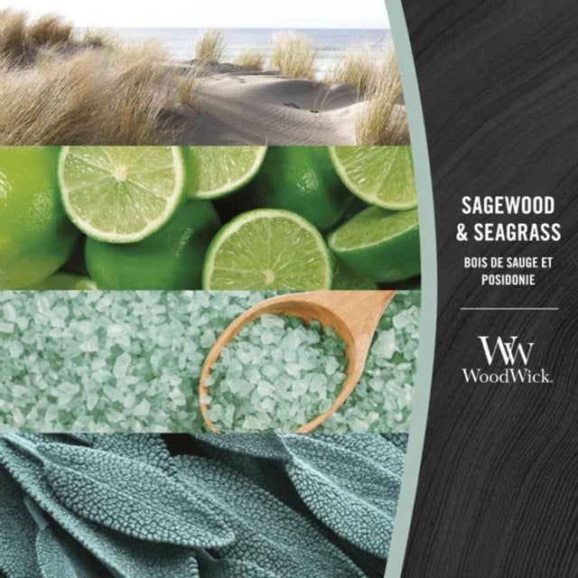 Woodwick Mini Sagewood & Seagrass 85g