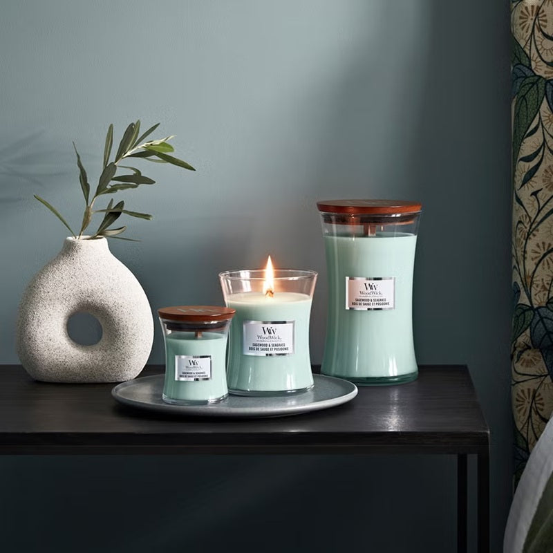 Woodwick Mini Sagewood & Seagrass 85g