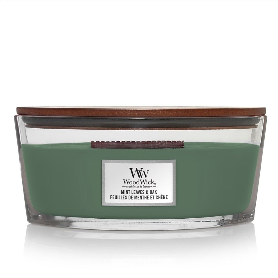 Woodwick Ellipse Mint Leaves & Oak 453g